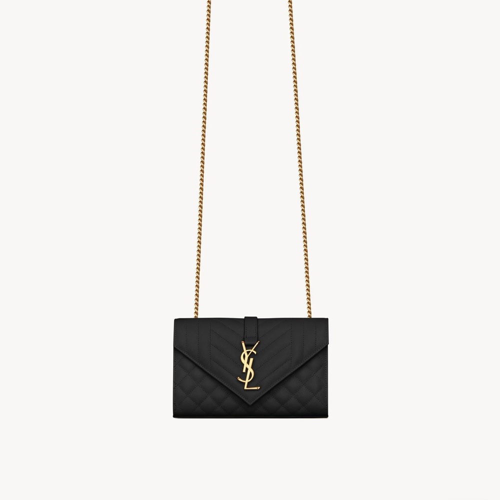 Yves Saint Laurent Black and Gold Crossbody Bag